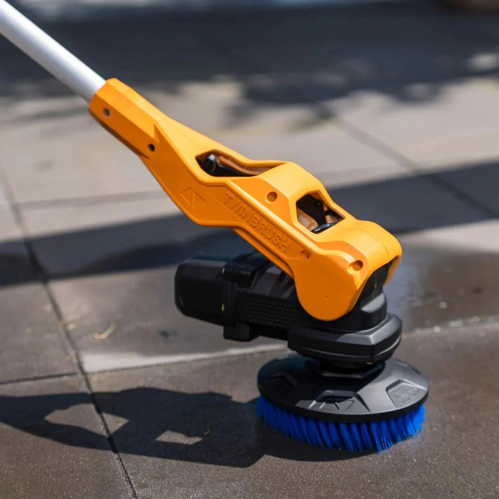 AKU rotační čistící kartáč TWIN BRUSH na všechny druhy povrchů, teleskopický 1,35 - 1,75 m, na čištění teras, chodníků, domů, aut, 12V Li-Ion, bez baterie a nabíječky, bateriová platforma FIXXPACK 2.0 BATAVIA