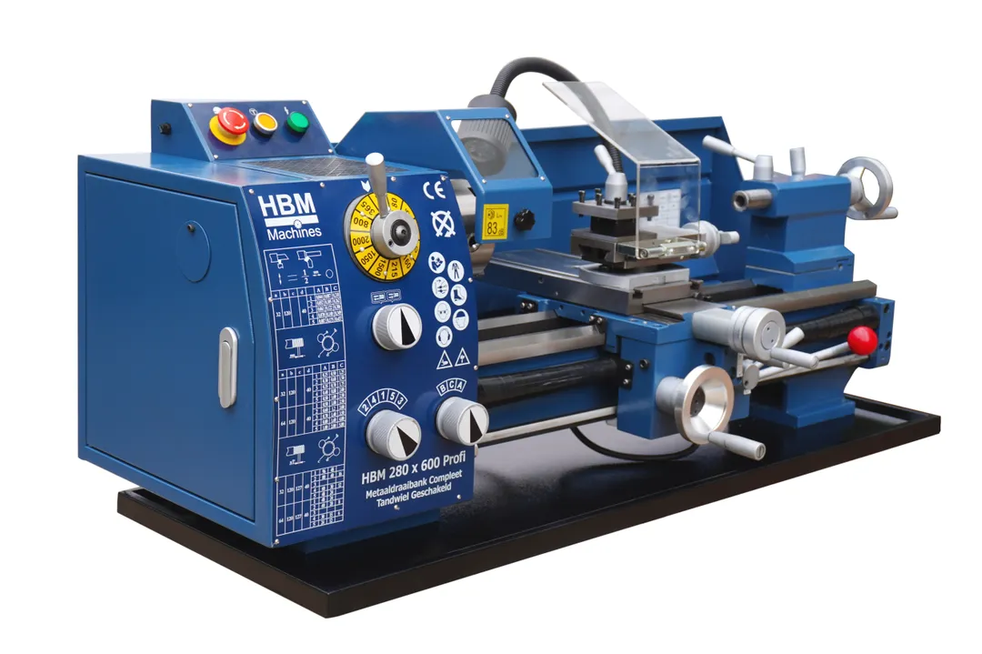 HBM 280 x 600 Profi, klasický hrotový soustruh na kov s převodovkou, 1f, 750 W, 225 kg