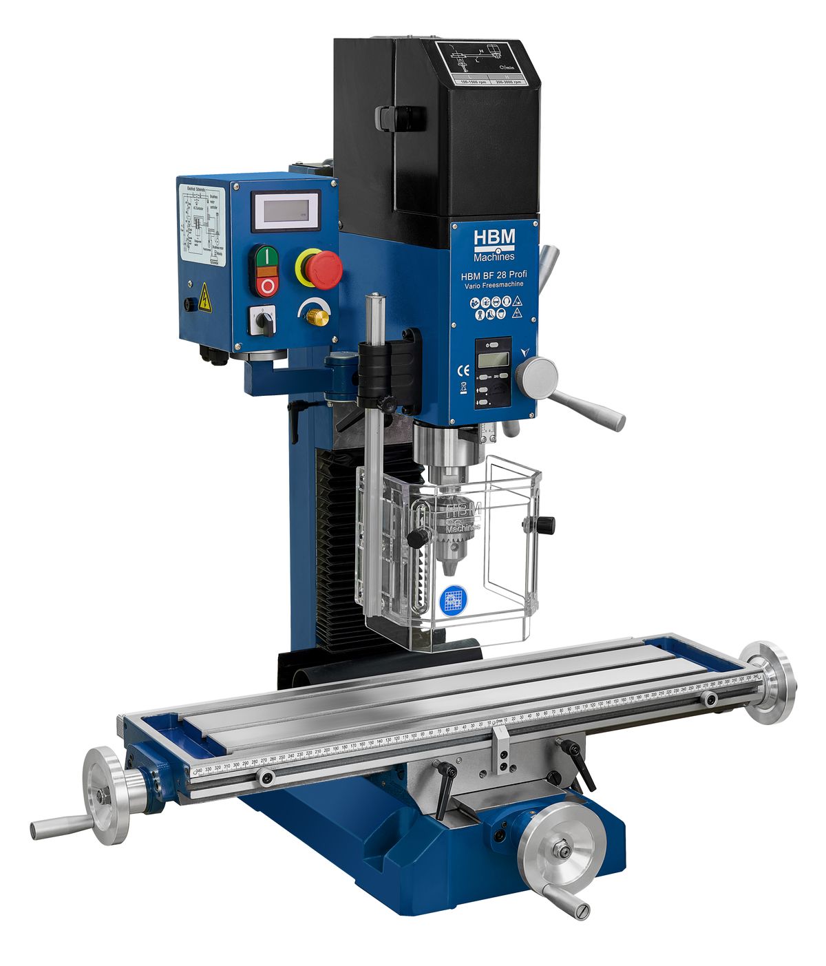 HBM BF 28 Vario - frézka na kov, vario otáčky, kužel MK3, 125 kg