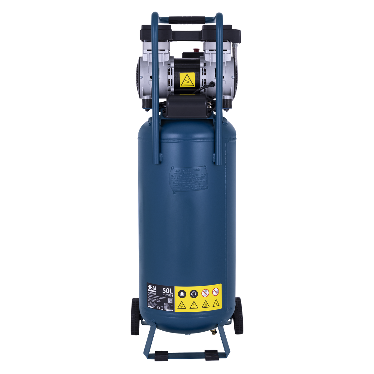 Tichý vertikální kompresor, 1HP, 50l, HBM