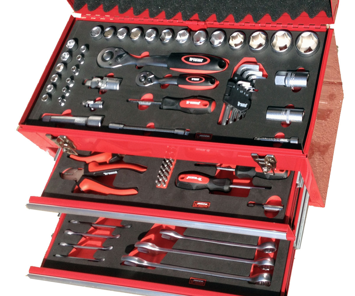 Kufr velký dílenský s nářadím - 90 dílů, rozměr - 510 x 220 x 250 mm, Triumf