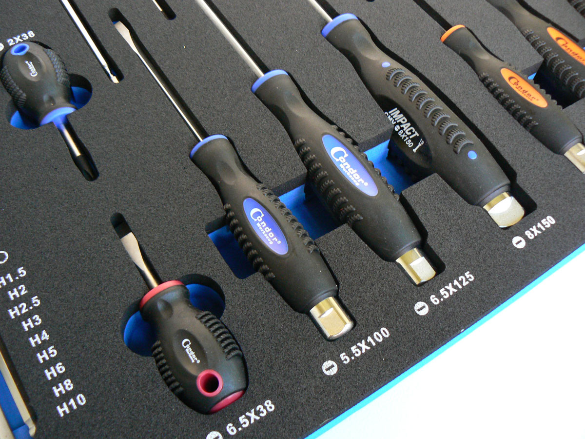 Modul šroubováků a Inbus klíčů, 34 dílů, 565 x 395 x 35 mm, Condor Werkzeug