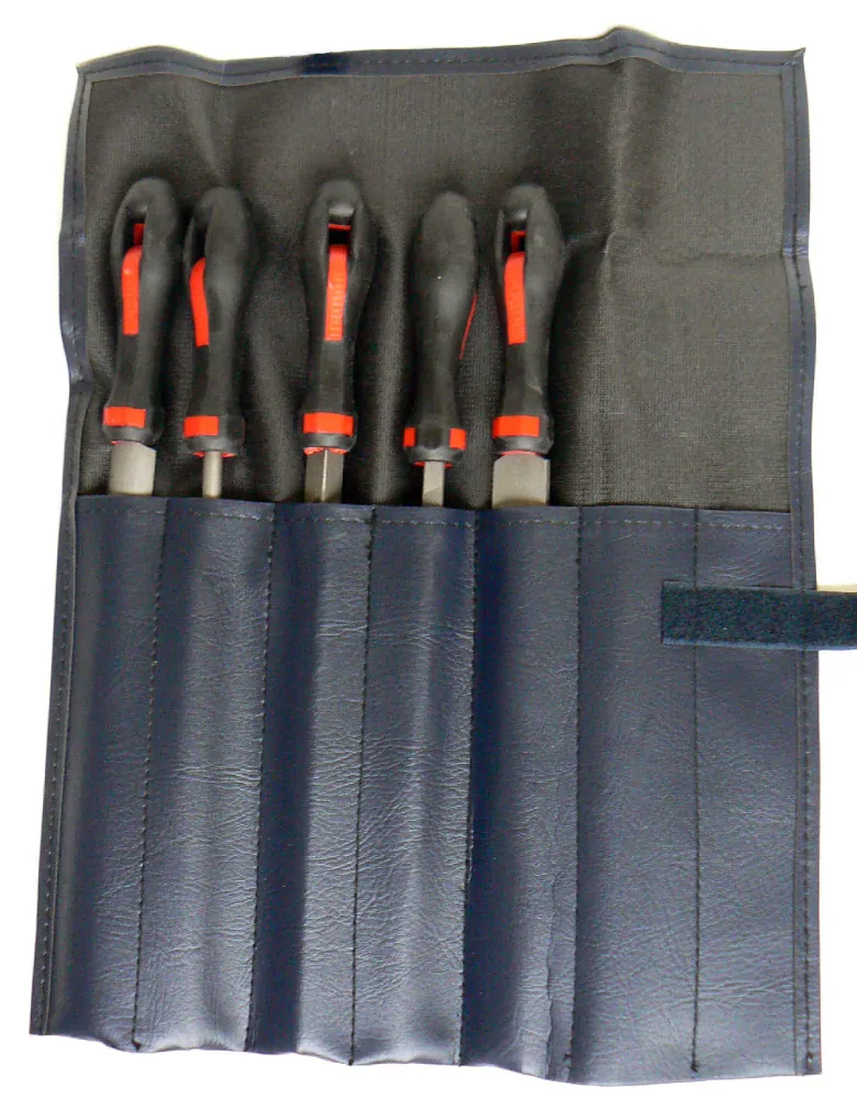 Pilníky sada, různé profily, dvoukomp. rukojeť délka 250 mm, v tašce, Triumf