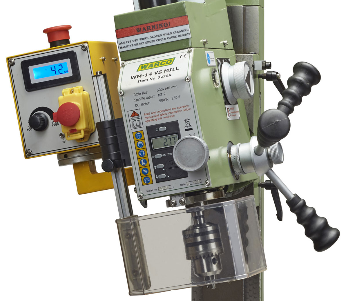 Warco WM 14, frézka na kov s regulací otáček - 60 kg