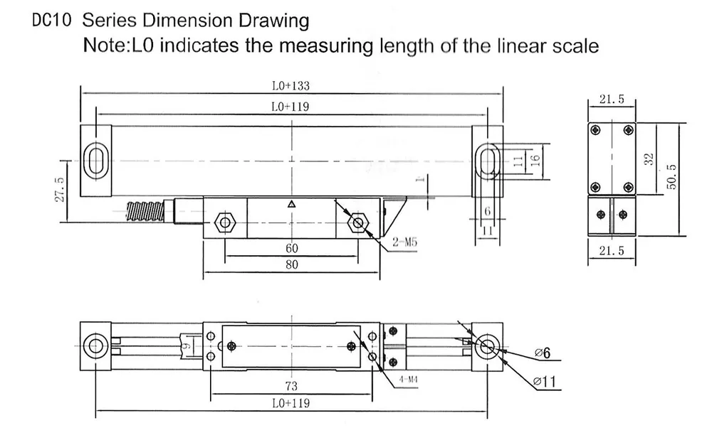 DC10 optický lineární snímač polohy - 1000 mm, Warco