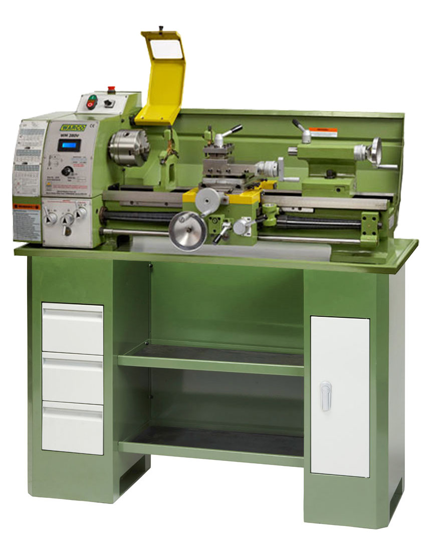 Warco WM 280V, stolní soustruh, variabilní otáčky, AC motor s invertorem, 210kg