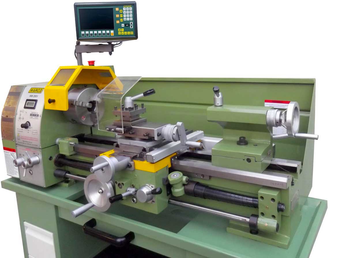 Warco WM 290V, soustruh na kov, AC motor 3f s invertorem, LCD-DRO