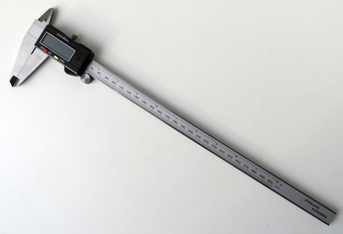 Měřítko posuvné digitální 300 mm, metrické i palcové, Warco