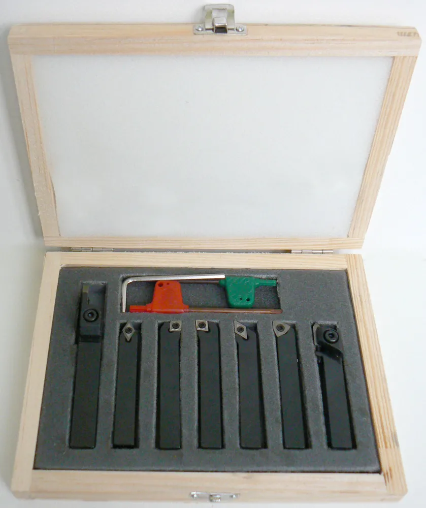 Soustružnické nože 10 mm s výměnnými plátky, sada 7 dílů, Warco