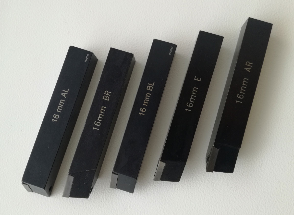 Soustružnické nože 16 mm s výměnnými plátky, sada 5 dílů, Warco