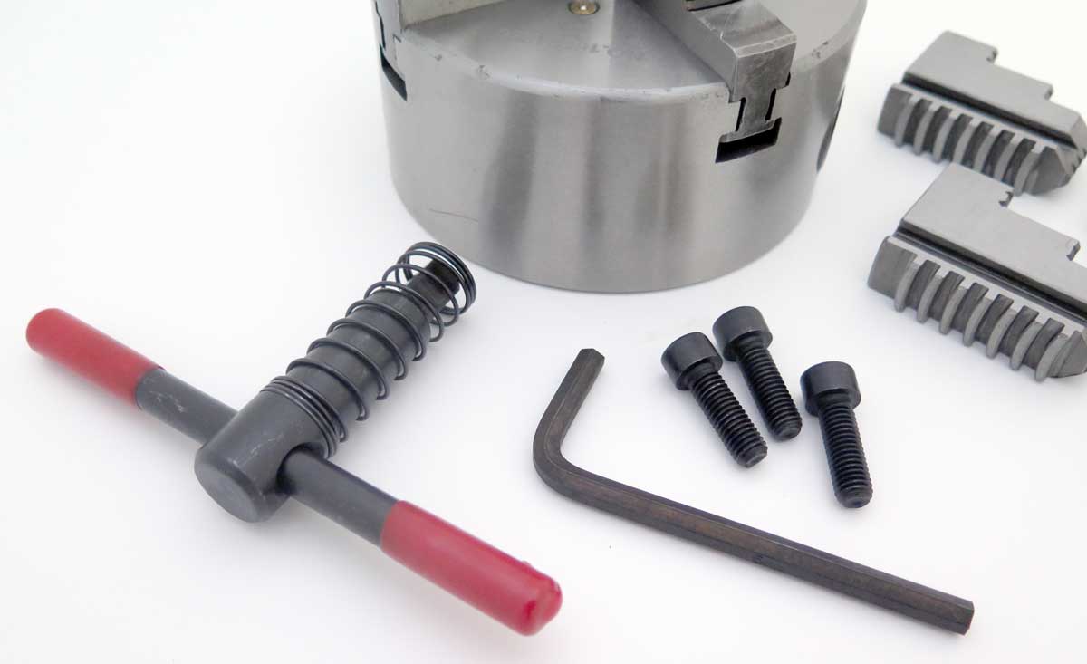 Samocentrovací soustružnické sklíčidlo 100 mm, 4 čelisti, DIN 6350, Warco