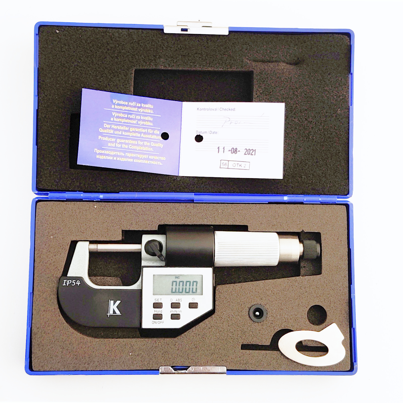 Mikrometr třmenový digitální DIN 863 (0 - 25 mm), KM