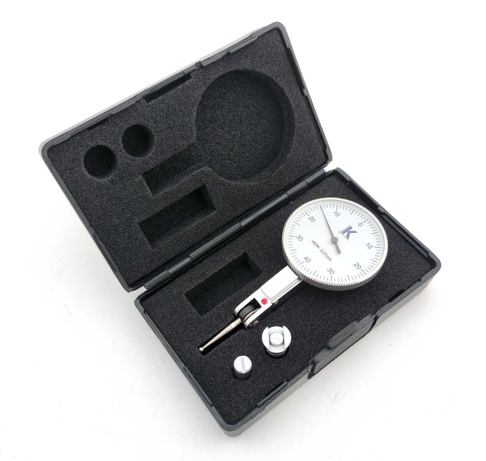 Odchylkoměr (úchylkoměr) číselníkový páčkový ČSN EN ISO 46325 - horizontální i vertikální uchycení, KM