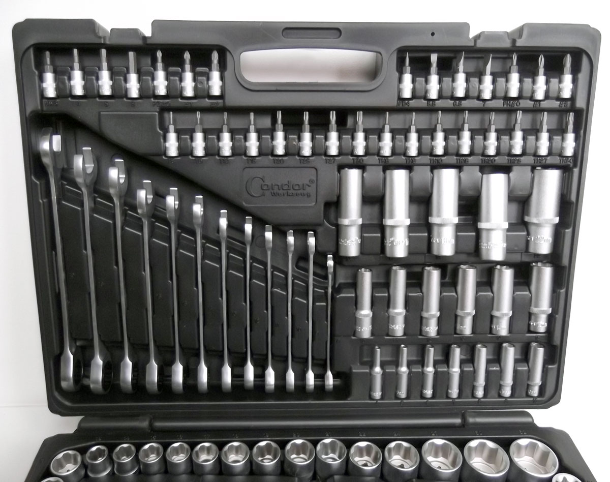 Gola sada 1/4"-3/8 -1/2" Super-Lock 4-32mm, ráčnové kl. 215 dílů, Condor Werkzeug