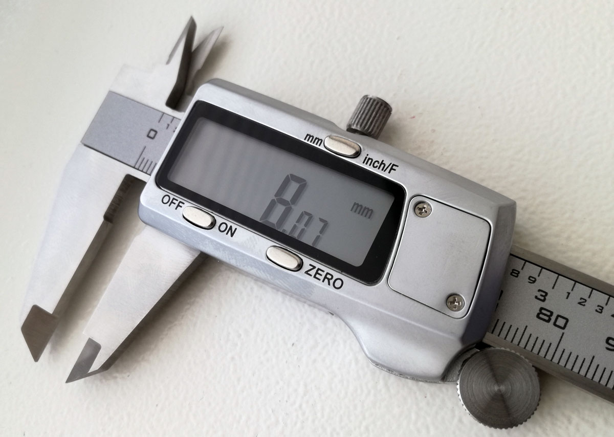 Měřítko posuvné digitální 150 mm, mm/inch, kovové tělo, palcové zlomky, Warco