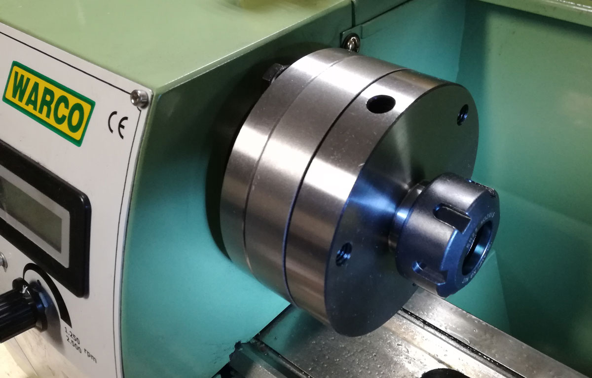 Přesný kleštinový upínač pro soustruh pro kleštiny ER 25, 100 mm, Warco