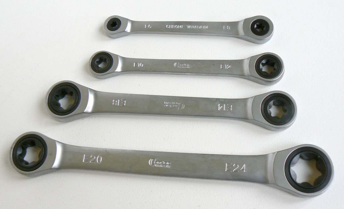 Klíče očkové ráčnové E-profil E6 - E24, sada 4 díly, Condor Werkzeug