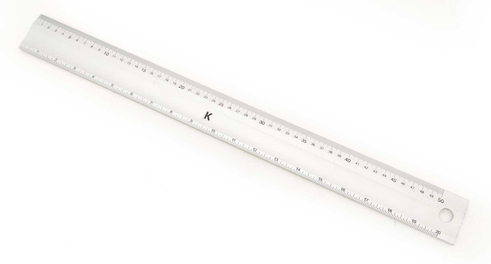 Měřítko hliníkové s úkosem 500 x 50 x 5 mm, KM