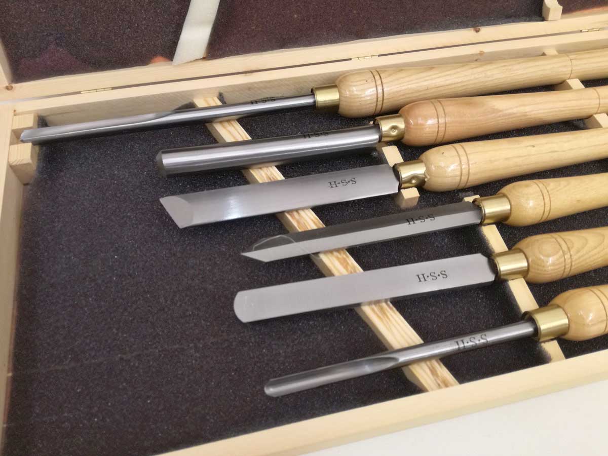 Soustružnická dláta na dřevo, sada 6 ks, Warco