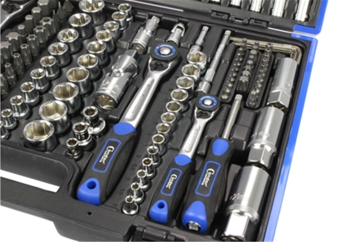 Gola sada 1/4" - 3/8" - 1/2", 6 hran 4 - 32 mm, 180 dílů, Condor Werkzeug