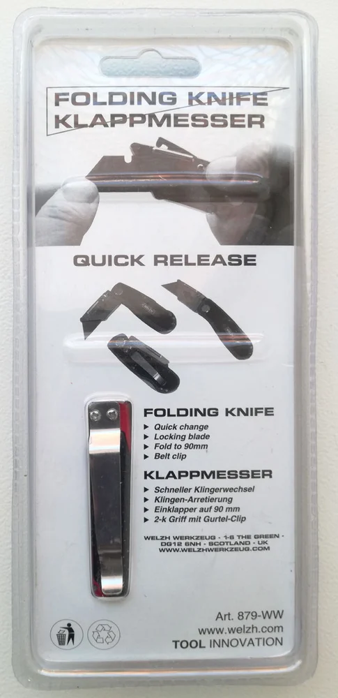 Skládací nůž s výměnnou čepelí, 5 + 1 čepel, oranžový, Welzh