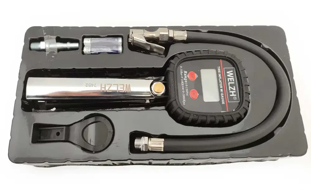 Profesionální pneuhustič - pistole na huštění pneumatik s digitálním manometrem, Welzh