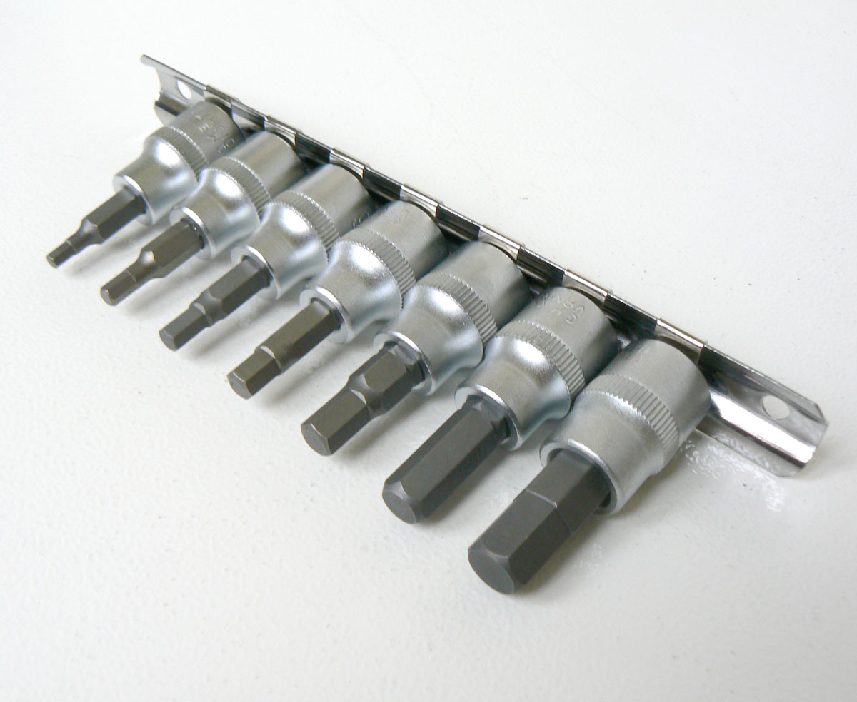 Hlavice zástrčné 3/8", Inbus 1/8" - 3/8", 7 dílů, palcové rozměry, Triumf