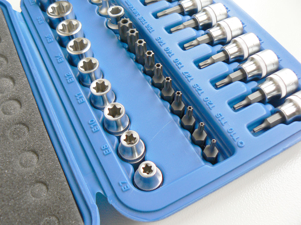 Hlavice  3/8", Torx-E-profil, bity 5/16" Torx, vrtané, 34 ks, Condor Werkzeug