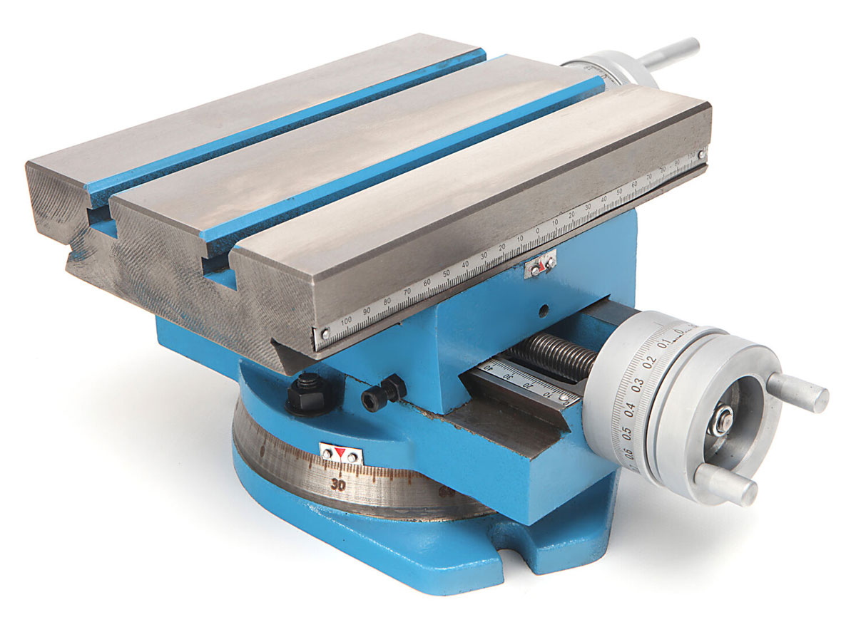 Křížový stůl 225 x 175 mm s otočnou základnou pro frézování nebo vrtání, 17 kg