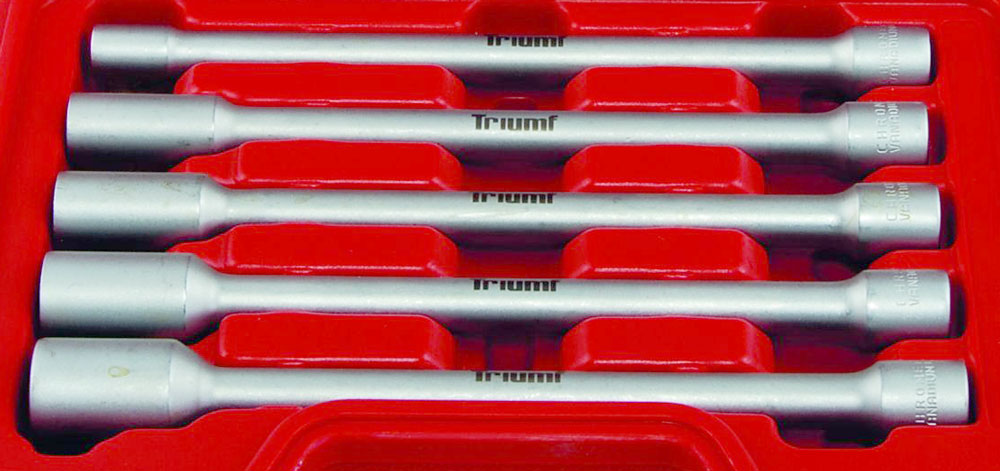 Hlavice nástrčné 3/8", E-profil E8 - E20, prodloužené, sada 10 dílů, Triumf