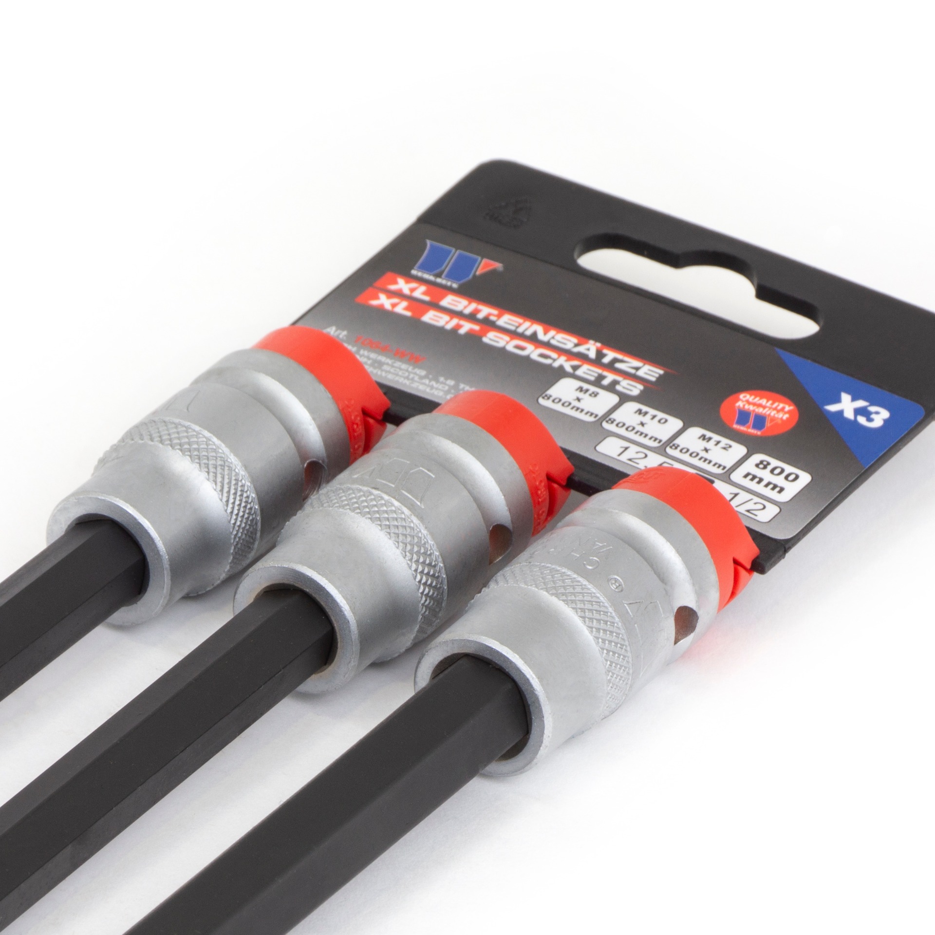 Hlavice zástrčné, M8-12, délka 800 mm, sada 3 kusy,Welzh