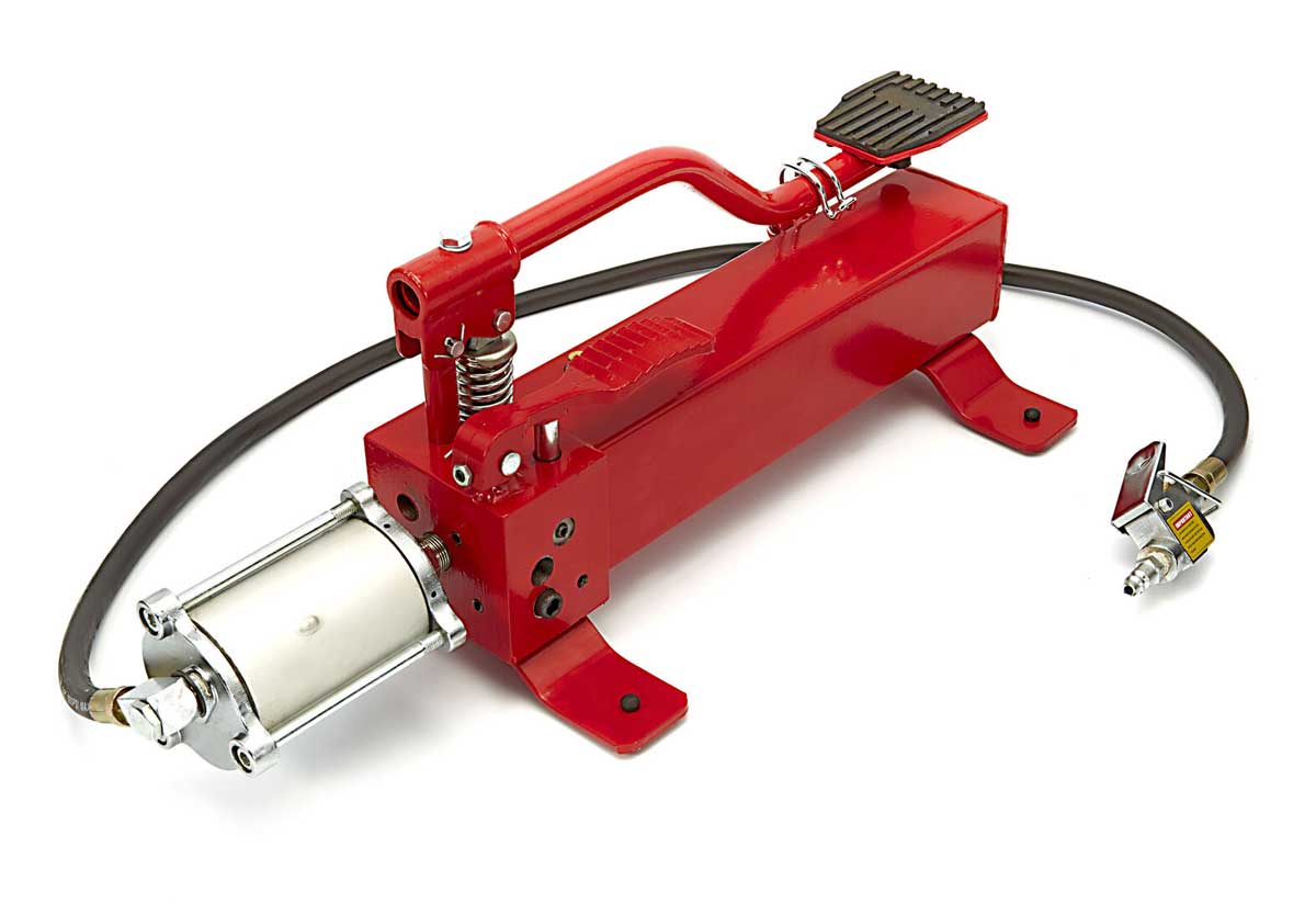 Hydraulicko pneumatická nožní pumpa