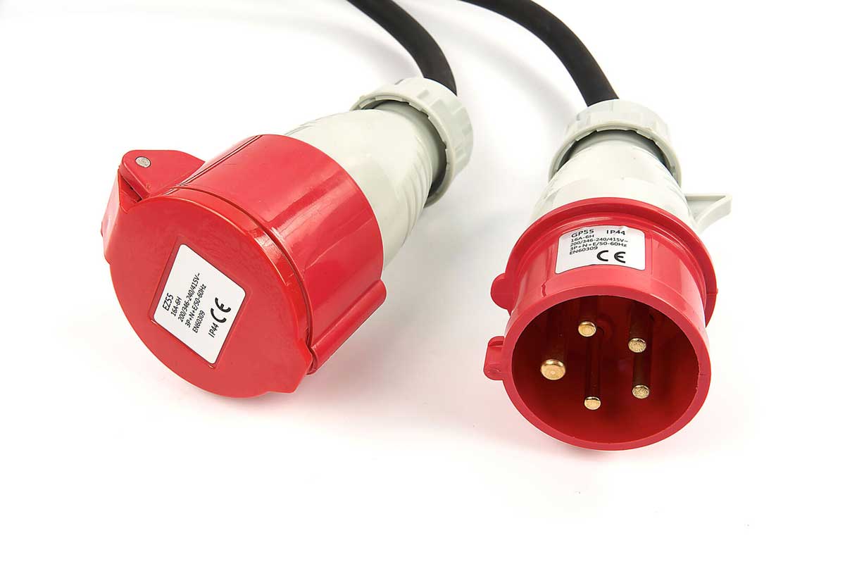 3f neoprénový prodlužovací kabel 380 V, 5G x 1.5 mm, délka 10 m