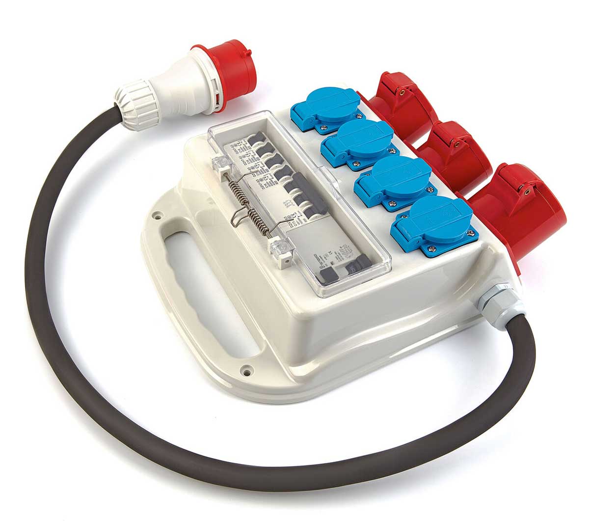 Profesionální distribuční blok 3 x 400 V a 4 x 230 V