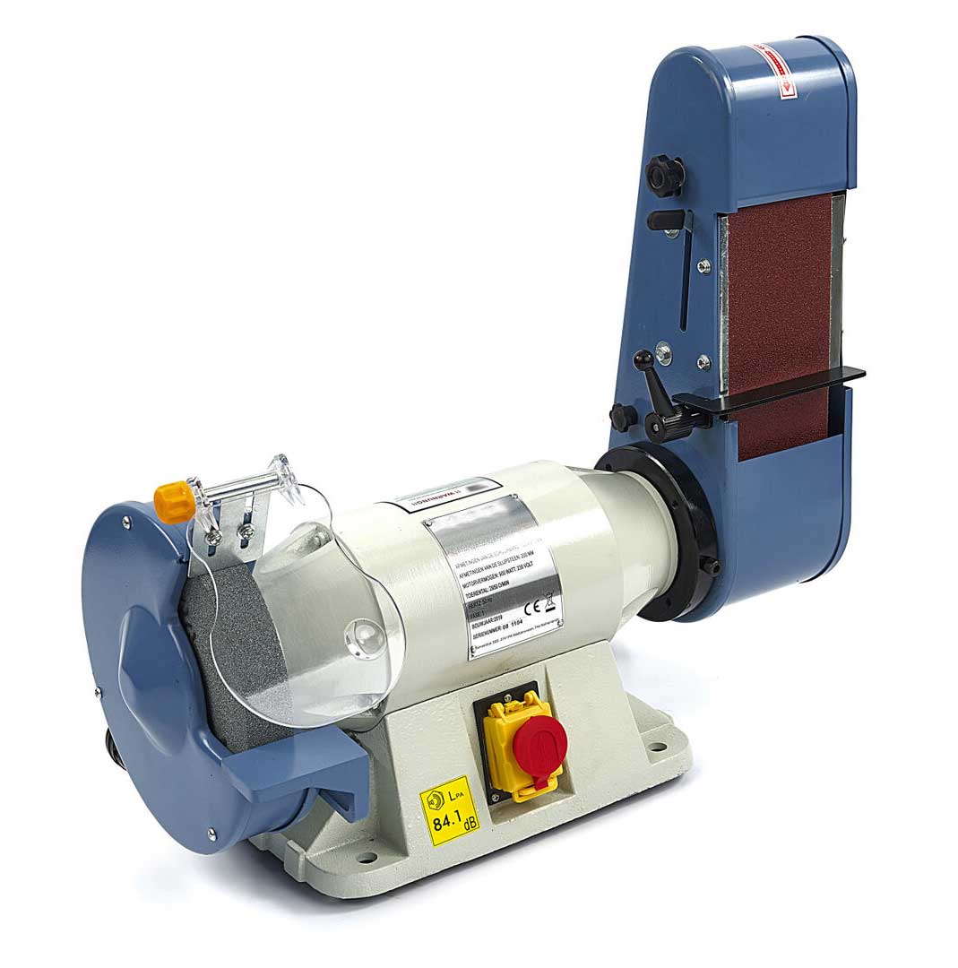 Kombinovaná bruska s 200 mm kotoučem a naklápěcím brusným pásem, 900 W, 35 kg