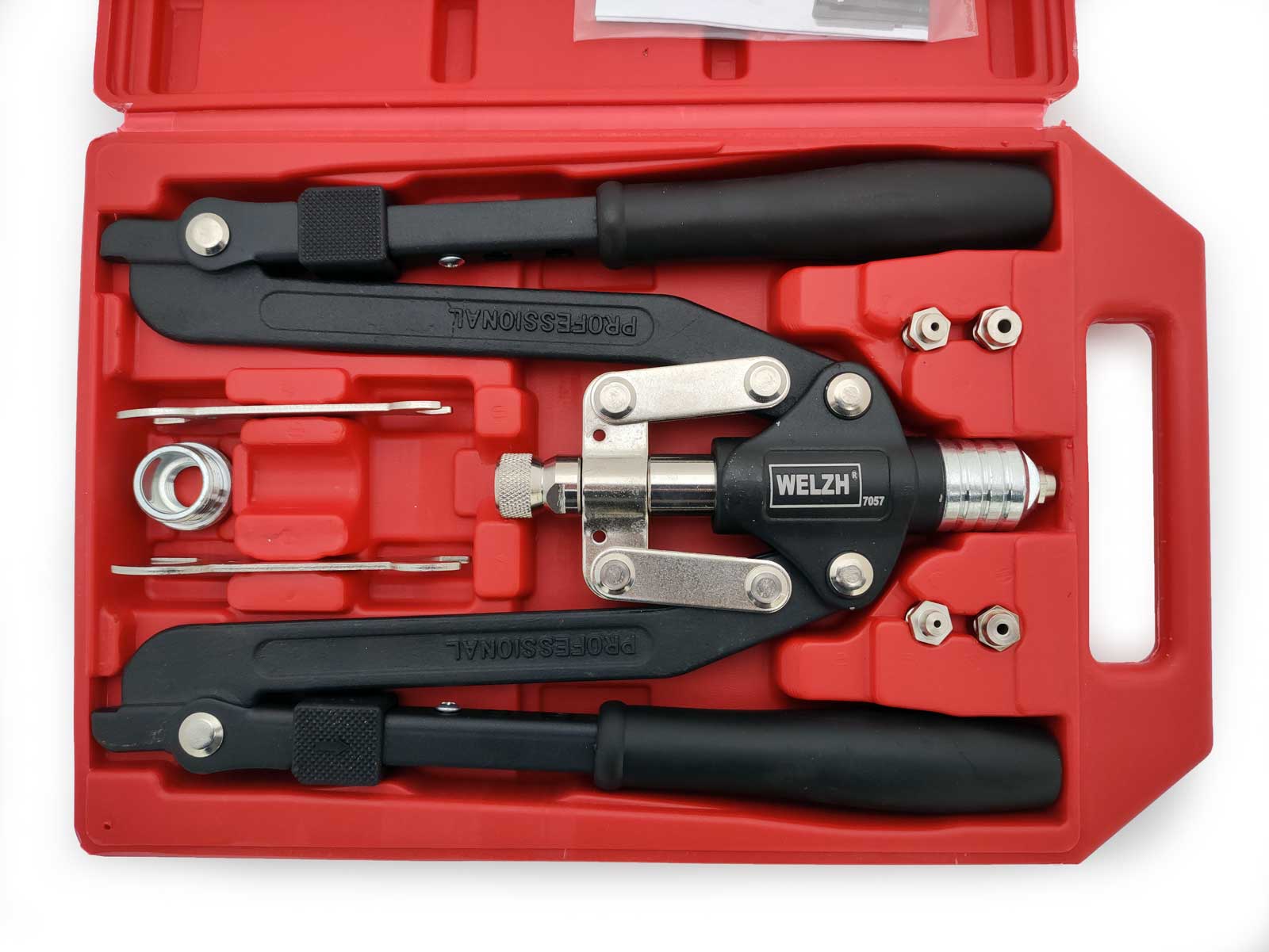 Kleště nýtovací pákové, pro nýty 3.2-6.4 mm a maticové nýty M4-M10, Welzh