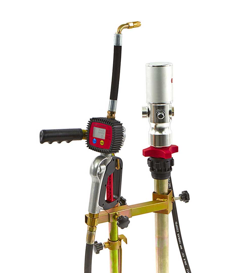 Profesionální mobilní pneumatické sudové čerpadlo / pumpa na olej pro nádoby 50 - 60l s digitálním odečtem