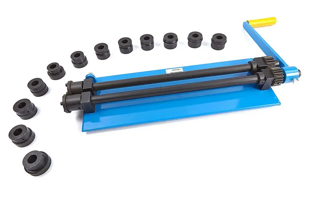 RM 12 - Signovací / lemovací a vroubkovací stroj, 14 profilových rolen, 20 kg