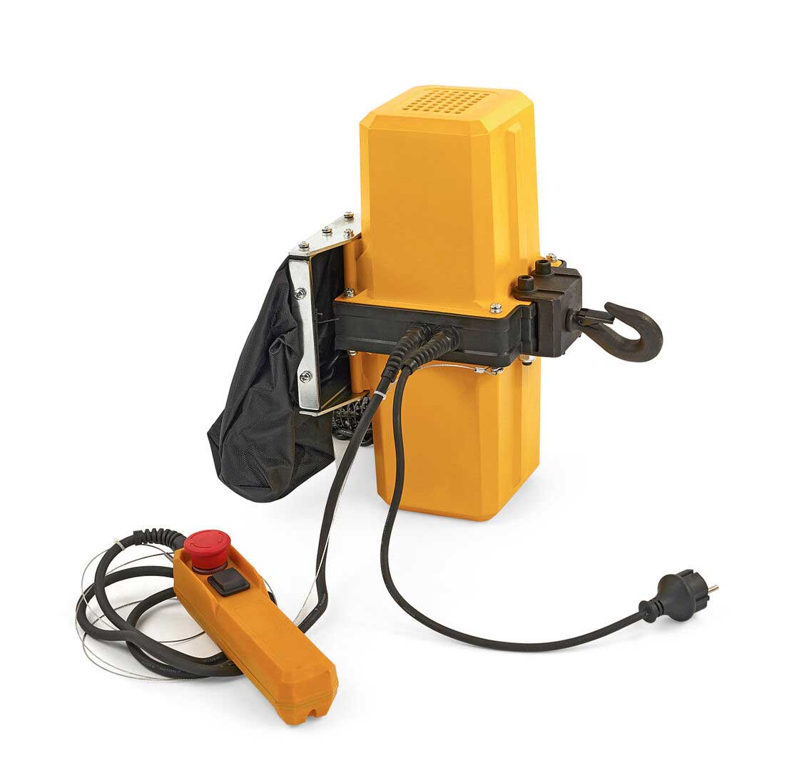 Profesionální elektrický řetězový kladkostroj, naviják 300 kg