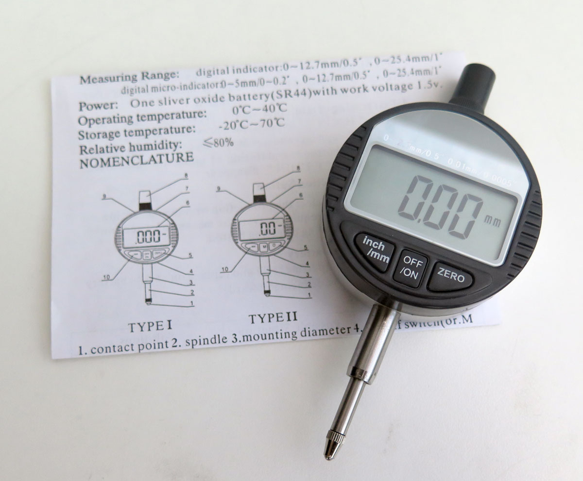 Přesný digitální odchylkoměr / úchylkoměr, metrický i palcový, 0.01 mm