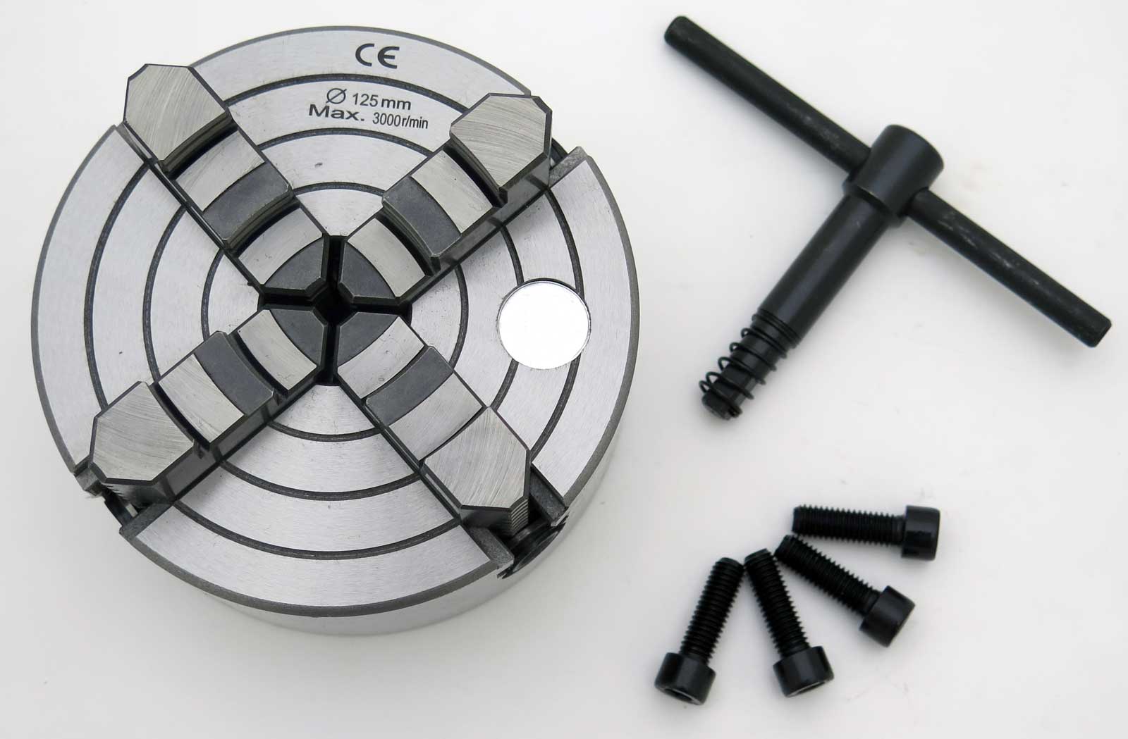 Nezávislé soustružnické sklíčidlo K72 - 125 mm, 4 čelisti, DIN 6350