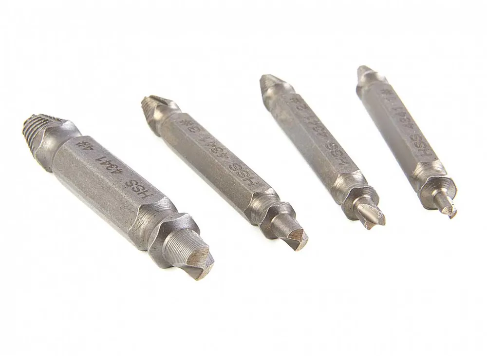 Nástroje na vytahování a odstraňování zalomených a poškozených šroubů, sada 4 díly, Mad Screws model Grabit