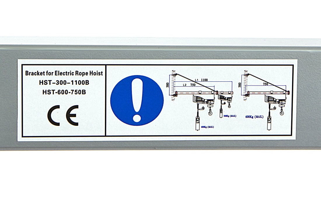 Otočné rameno pro elektrické kladkostroje, nosnost 300 - 600 kg