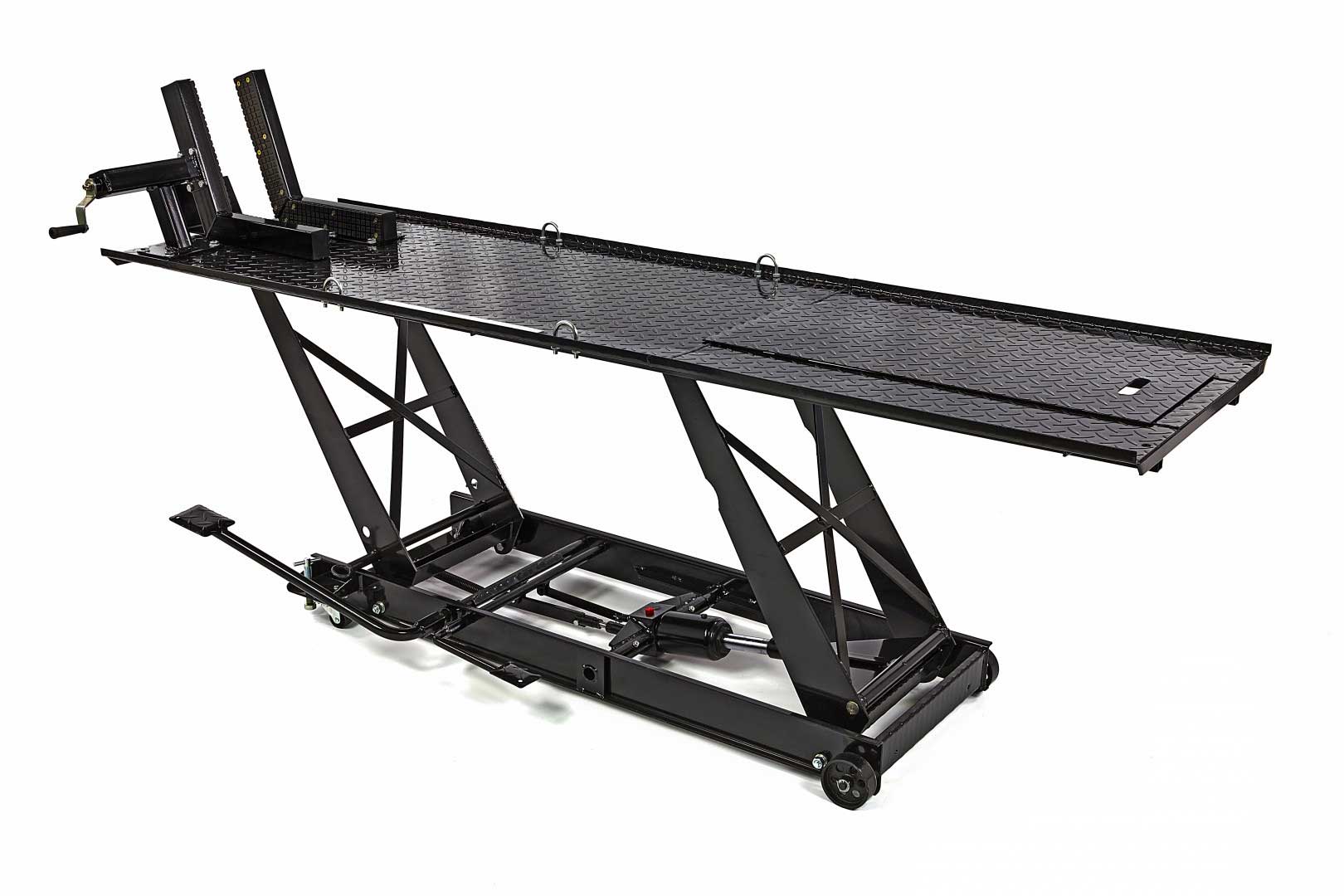 Hydraulický motocyklový zvedák 300, zvednutí až 450 kg, luxusní upínací háky, hmotnost 150 kg