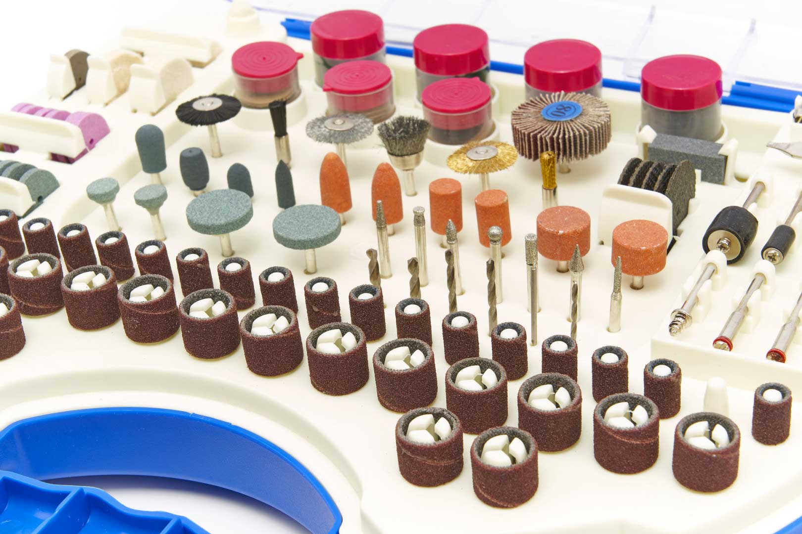 245 dílná sada brusných a leštících tělísek se stopkou 3 mm