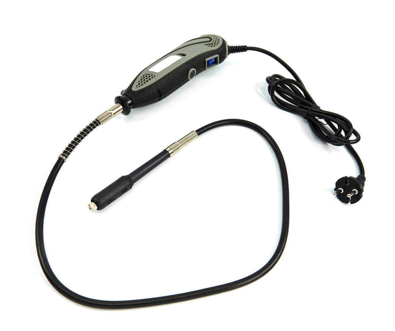 Malá ruční bruska - multinástroj pro gravírování a jemné práce, vario otáčky 10 - 32 tis ot/min, sada příslušenství, flexibilní hadice, 190 dílů