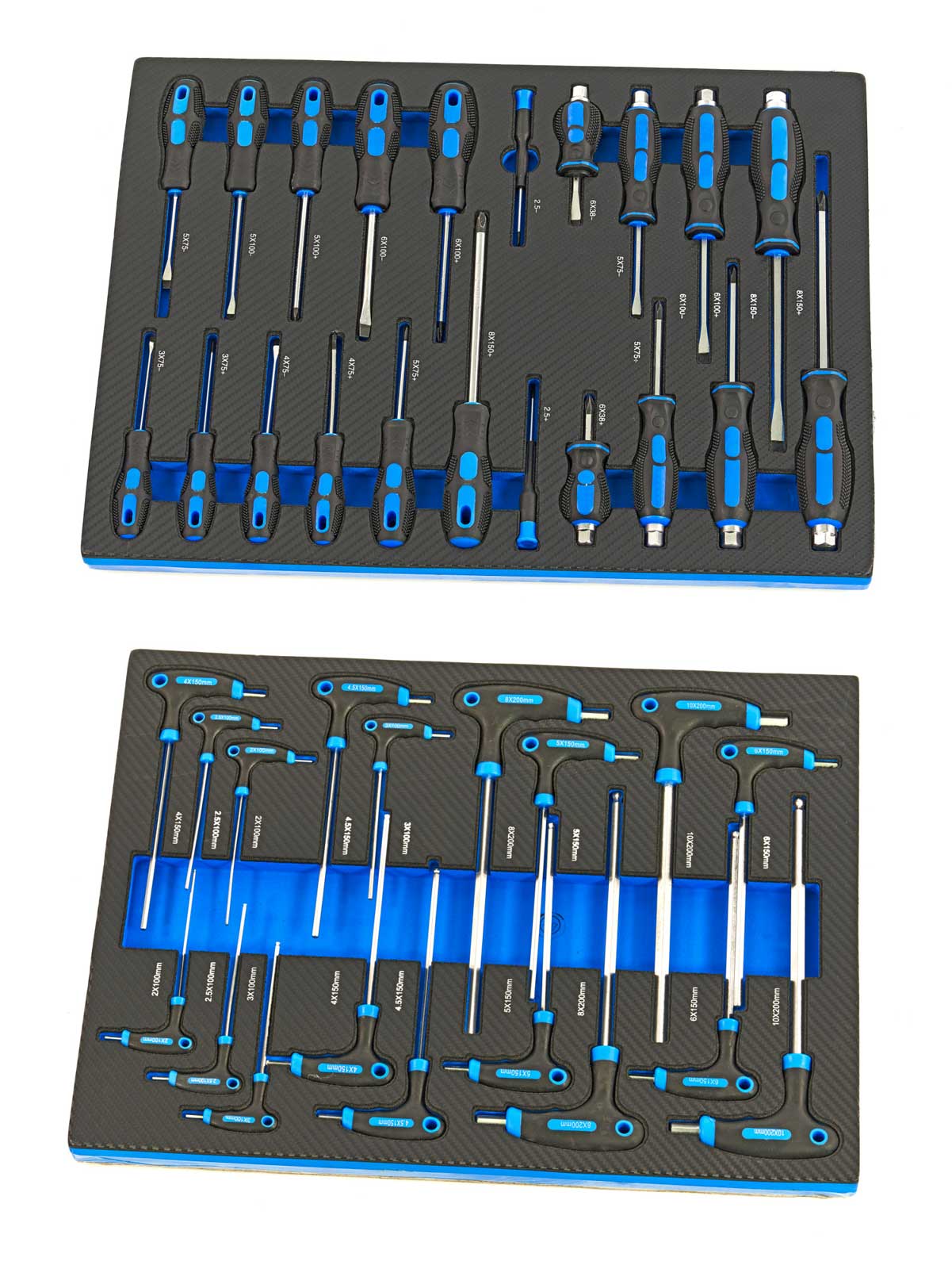 Pojízdný vozík s nářadím - Premium, 262 dílů, bržděná kolečka, skříňka, nářadí v karbonových vložkách, 75 kg