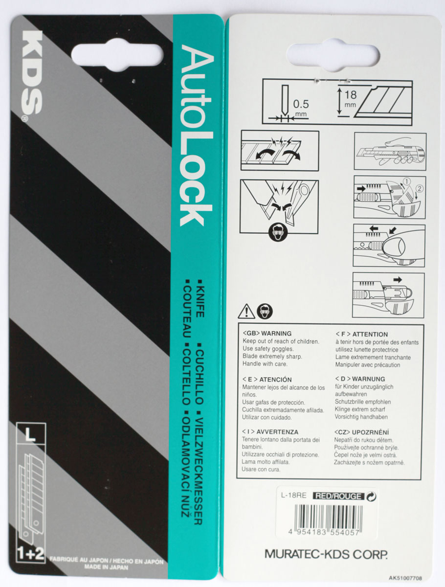 Nůž odlamovací L18 s auto aretací, KDS