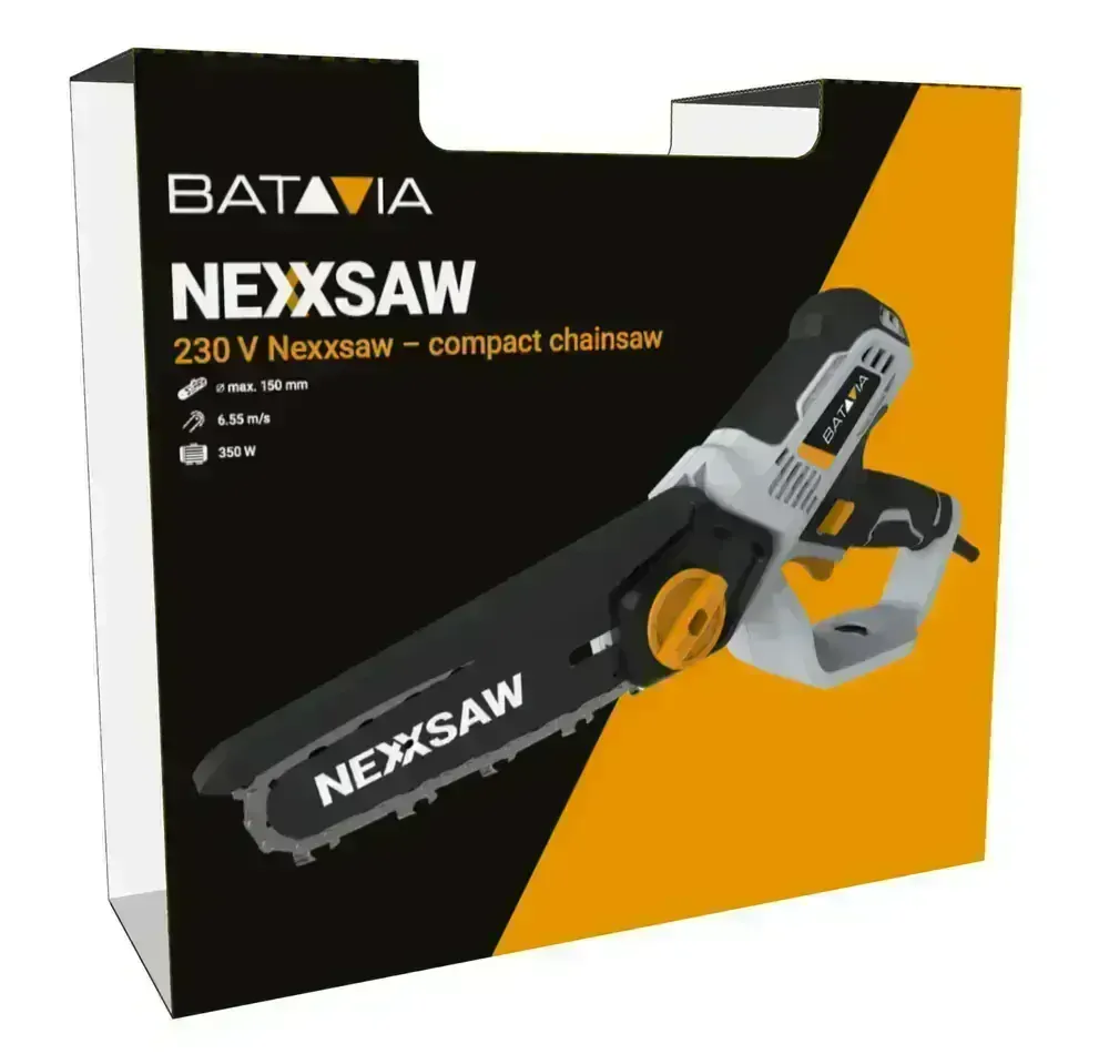 Jednoruční elektrická vyvětvovací řetězová pila na prořezy a prořezávání větví až do 15cm tloušťky, 4300 ot./min., vstupní napětí 230V, MAXXSERIES BATAVIA