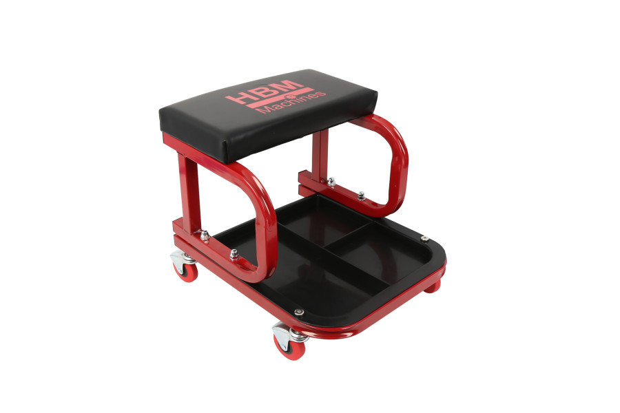 Mobilní montážní stolička, polstrovaná s ukládací přihrádkou